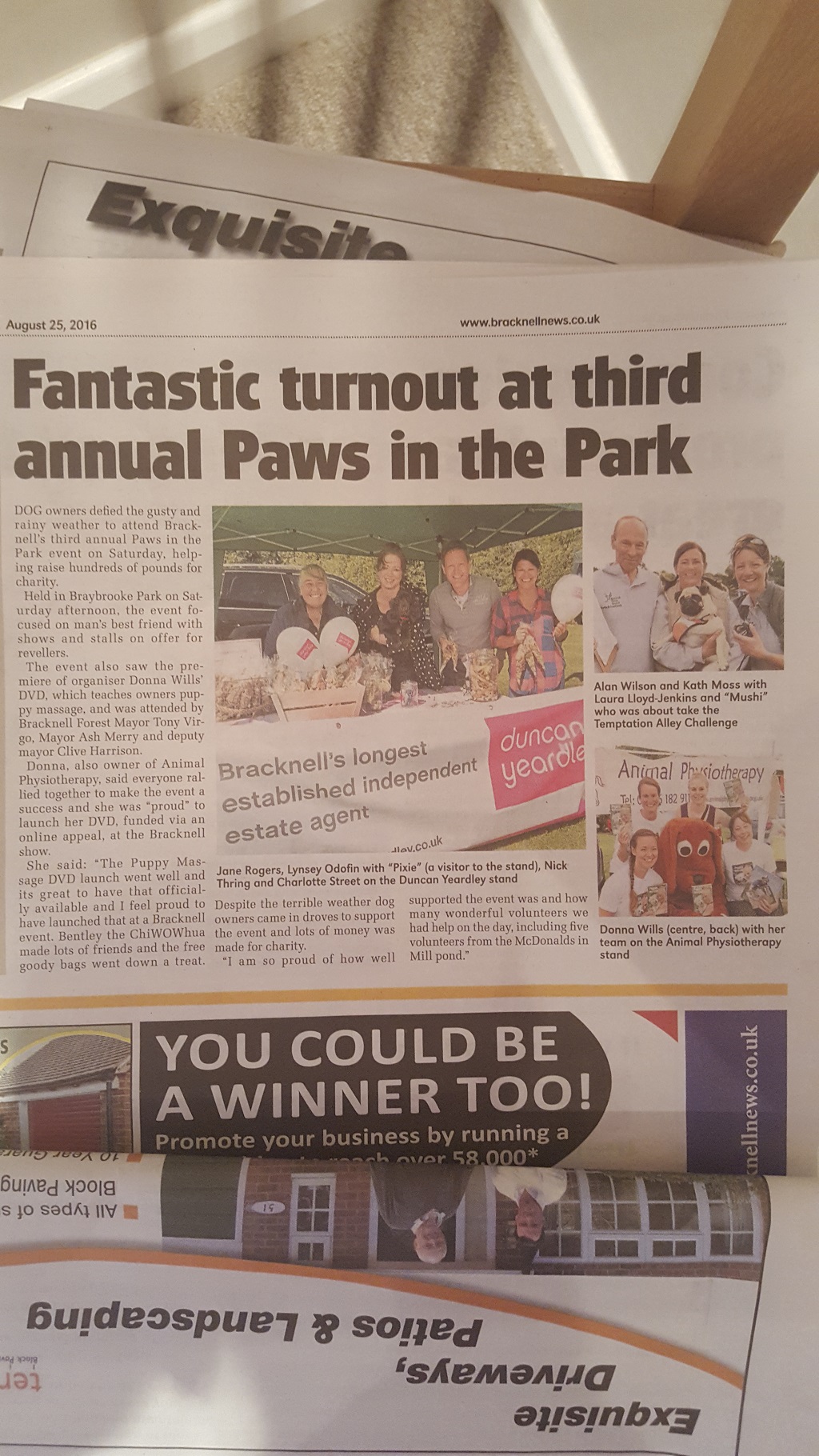 Paws in the Park in the Paper